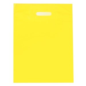 Пакет полиэтиленовый с вырубной ручкой, Желтый 30-40 См, 30 мкм