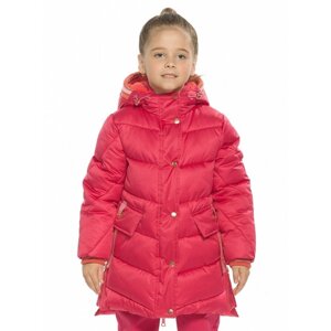 Пальто для девочек, рост 110 см, цвет малиновый