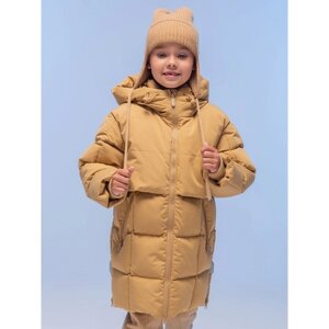 Пальто для девочек, рост 122 см, цвет бежевый