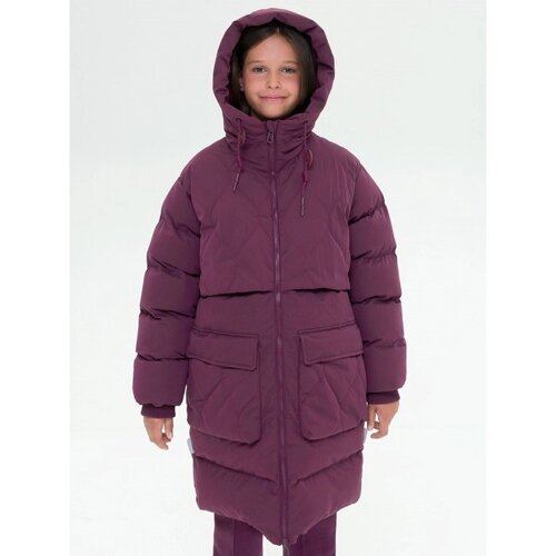 Пальто для девочек, рост 158 см, цвет фиолетовый