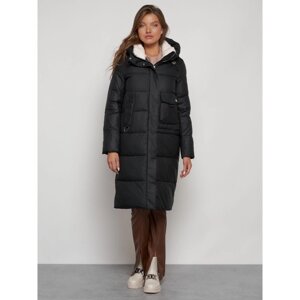 Пальто утепленное зимнее женское, размер 40, цвет чёрный