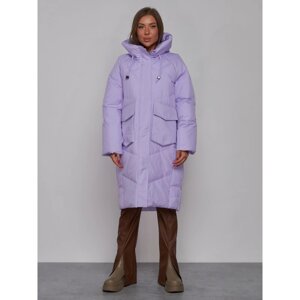 Пальто утепленное зимнее женское, размер 42, цвет фиолетовый