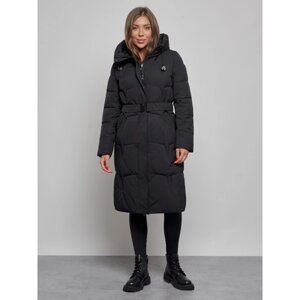 Пальто утепленное зимнее женское, размер 46, цвет чёрный