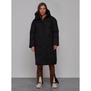 Пальто утепленное зимнее женское, размер 48, цвет чёрный