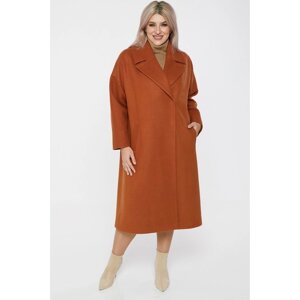 Пальто женское, размер 58, цвет оранжевый
