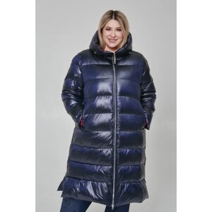 Пальто женское, размер 60, цвет тёмно-синий