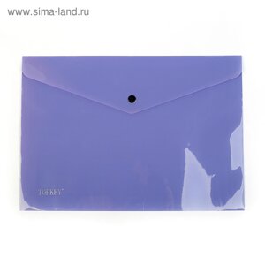 Папка-конверт на кнопке, А4, 180 мкм, "Цветной", МИКС
