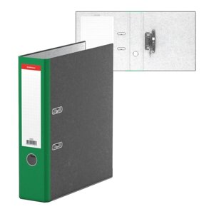 Папка-регистратор А4, 70мм Original, собранная, мраморная, зелёная, пластиковый карман, металлический кант, картон 2мм, вместимость 450 листов
