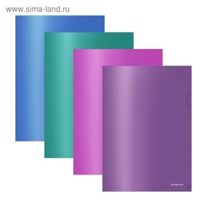 Папка-уголок А4, 180 мкм, ErichKrause Glossy Vivid, полупрозрачная, микс