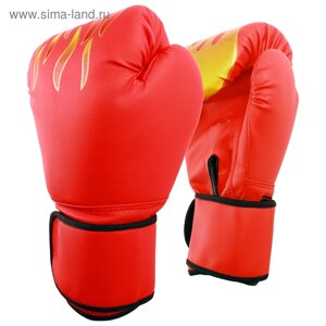Перчатки боксёрские детские, 6 унций, цвет красный