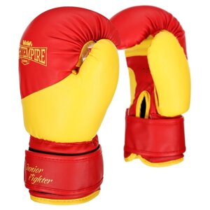 Перчатки боксёрские детские FIGHT EMPIRE, JUNIOR FIGHTER, красно-жёлтые, размер 4 oz