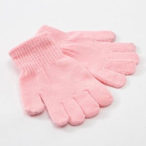 Перчатки детские MINAKU "Однотонные", цв. светло-розовый, р-р 15 (6-8 лет)