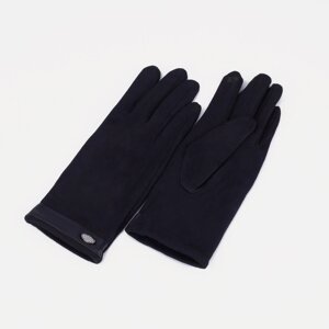 Перчатки женские, размер 7, без утеплителя, цвет чёрный