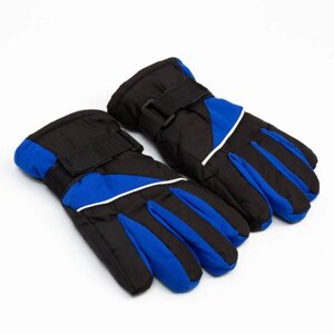 Перчатки зимние детские MINAKU, цв. синий/чёрный, р-р 16 (18 см)