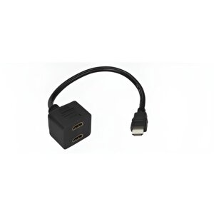 Переходник rexant HDMI (m) - 2xhdmi (f), черный