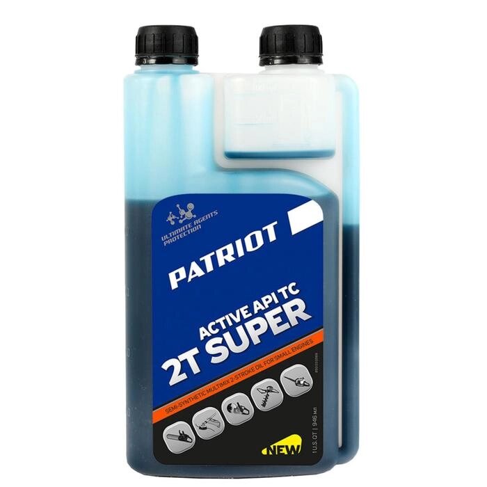 Масло полусинт. patriot SUPER active 2T, дозаторная, 0.946л,20/45 °с - характеристики