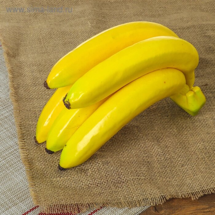 Муляж &quot;Банан&quot; связка 5 шт, 17 см, жёлтый - выбрать