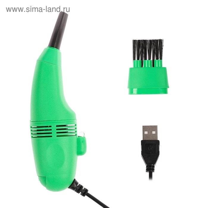 USB Пылесос Luazon MR-01, для ПК, с насадками, USB, зелёный - отзывы