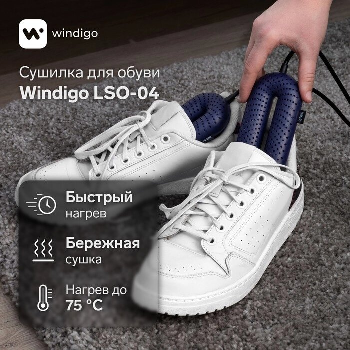 Сушилка для обуви Windigo LSO-04, 17 см, 20 Вт, индикатор, синяя - обзор