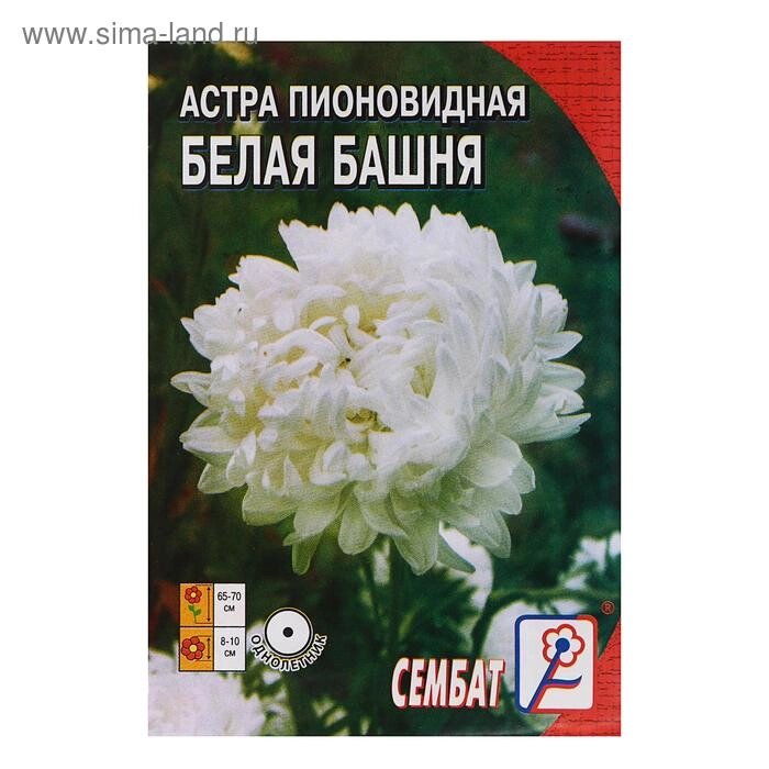 Семена цветов Астра пионовидная, белая, 0, 2 г - акции