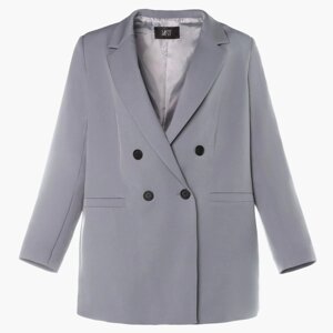 Пиджак женский двубортный MIST plus-size, размер 60, цвет серо-голубой