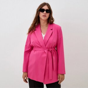 Пиджак женский с поясом MIST plus-size, р. 52, розовый