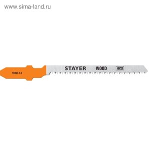 Пилки для лобзика STAYER 15992-1.3_z02, 2 шт., T101AO, по дереву, фигурный рез, шаг 1.4 мм