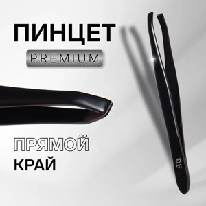 Пинцет «Premium» прямой, узкий, 9 0,6 см, на блистере, цвет чёрный