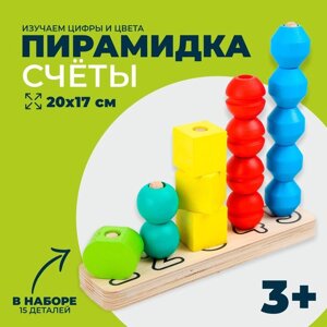 Пирамидка «Счёты», цветные