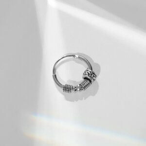 Пирсинг в ухо «Кольцо» пружинки, d=15 мм, цвет серебро