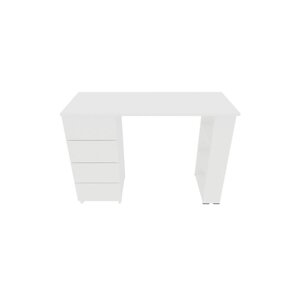 Письменный стол, 1100450750 мм, 4 ящика 2 полки, цвет белый шагрень
