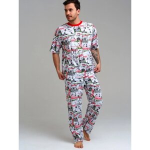 Пижама для мужчин PlayToday: лонгслив и брюки, размер XXL