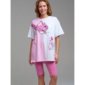 Пижама для женщин PlayToday: футболка и бриджи, размер L