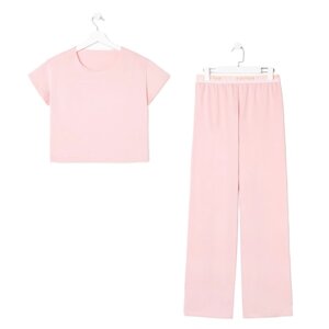 Пижама женская (футболка и брюки) KAFTAN "Basic" размер 40-42, цвет розовый
