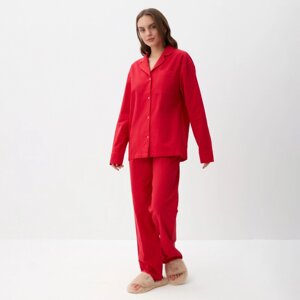Пижама женская (рубашка и брюки) KAFTAN "Basic" р. 52-54 , красный