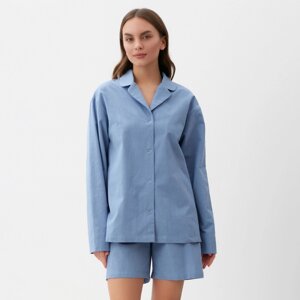 Пижама женская (рубашка и шорты) KAFTAN "Basic" р. 40-42, голубой
