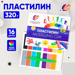 Пластилин 16 цветов 320 г "Классика"