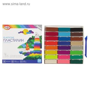 Пластилин 24 цвета 480 г, "Гамма"Классический", со стеком