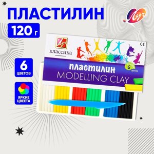 Пластилин 6 цветов 120 г "Классика"