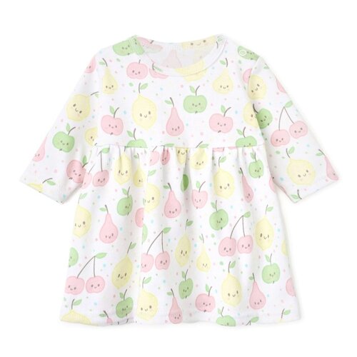 Платье Bloom Baby Фрукты с дл. рукавом, р. 68 см, молочный