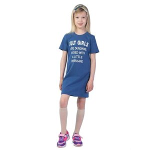 Платье детское, рост 128 см, цвет индиго