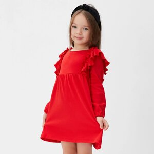 Платье детское с рюшами KAFTAN размер 34 (122-128 см) красный