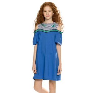 Платье для девочек, рост 122 см, цвет синий