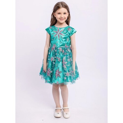 Платье для девочки «Алина», рост 116 см, цвет нефритовый