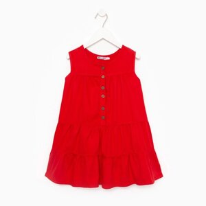 Платье для девочки, цвет красный, рост 122