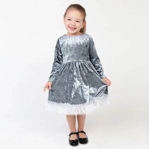 Платье для девочки KAFTAN "Куколка", серо-голубой, рост 110-116, размер 32