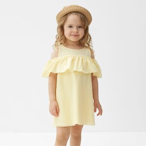Платье для девочки MINAKU: Cotton Collection жёлтое, рост 116 см