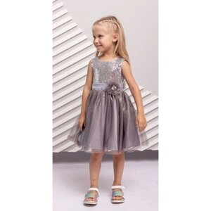 Платье для девочки, рост 122 см, цвет светло-серый