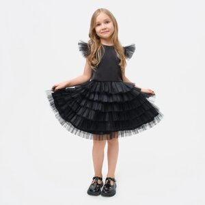 Платье для девочки с крылышками KAFTAN, размер 32 (110-116), цвет чёрный