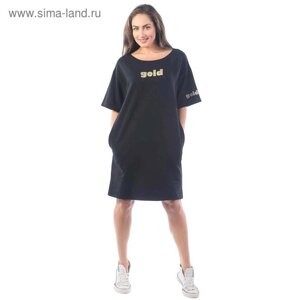 Платье-футболка, размер 54, цвет чёрный
